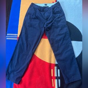 J. Crew Men's Dark Blue Pleated Chinos 33 x 30